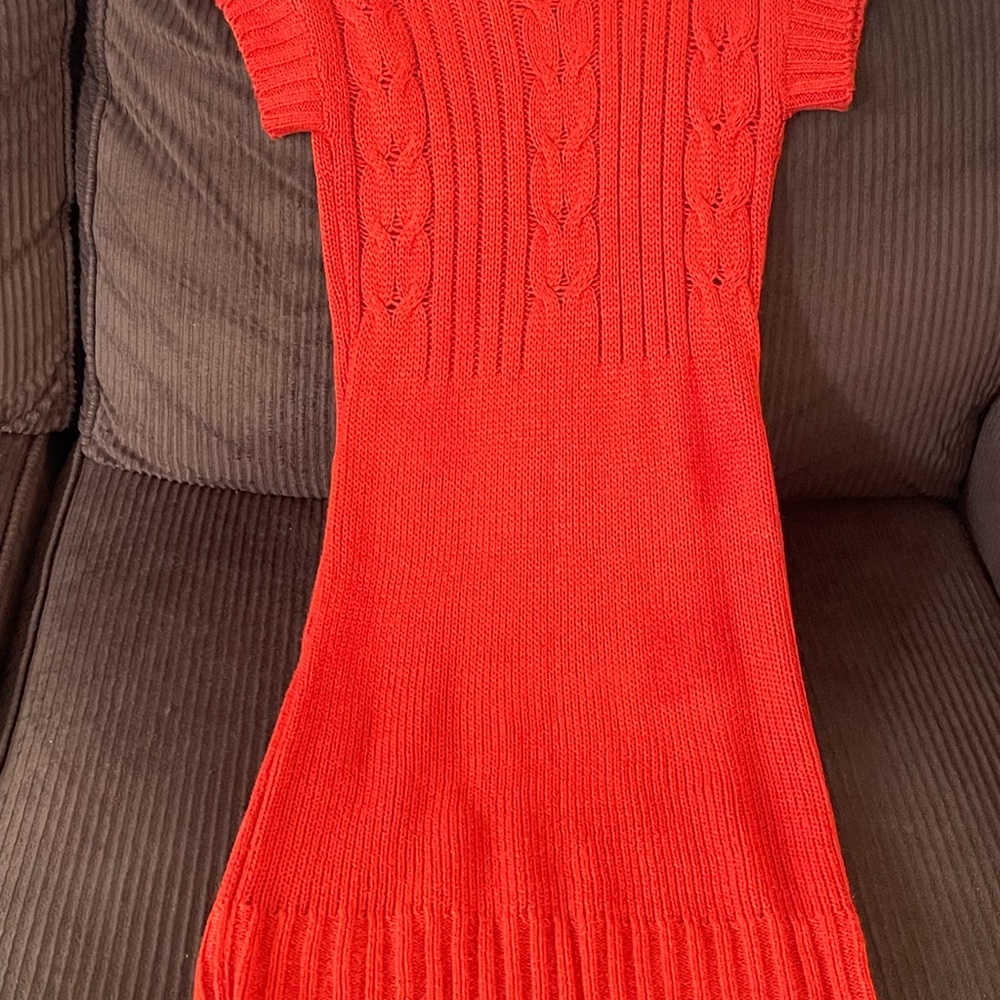 Bright Orange Turtleneck Sweater